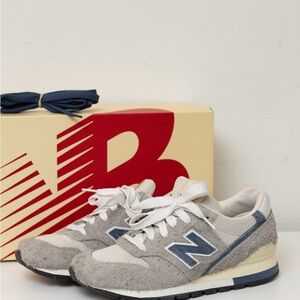 New Balance Gray and Navy Sneakers